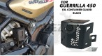 Fit For Royal Enfield Guerrilla 450 Stainless Steel Oil Container Guard Black - SPAREZO